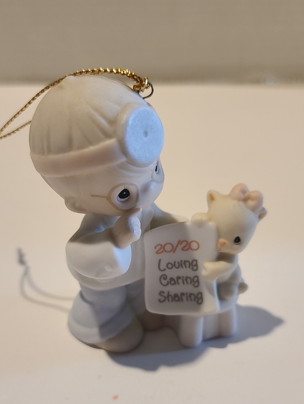 Precious Moments Eye Doctor with Cat Ornament - 20th Anniversary